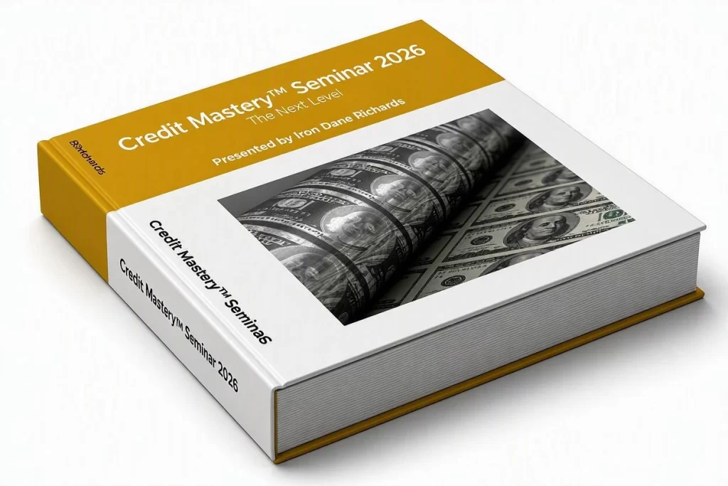 611 page Credit Mastery business credit manual showing step by step business credit building program guidelines.