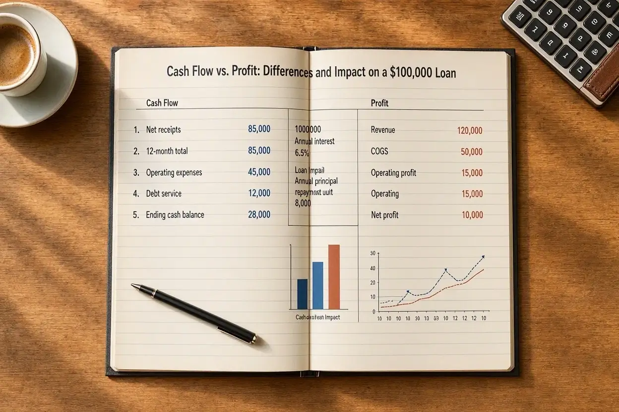 Cash Flow vs. Profit: Differences and Impact on a $100,000 Loan